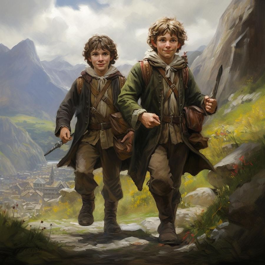Artistic illustration of Took and Fallohide Hobbits