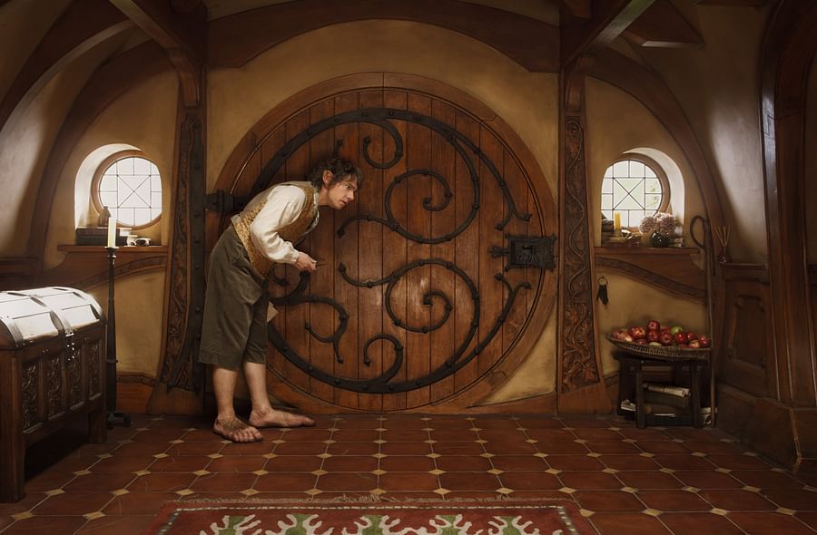Interior of a hobbit hole with low ceilings